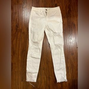AE white high rise jegging short length